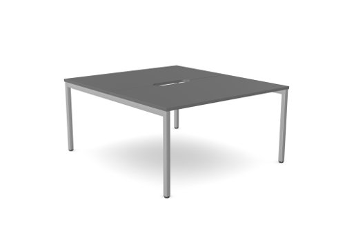 C-sense 1 Person Bench Open Leg Scallop Top 1400 x 800 - Graphite /SLV