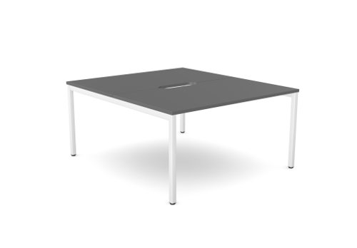 C-sense 1 Person Bench Open Leg Scallop Top 1400 x 800 - Graphite /WHT