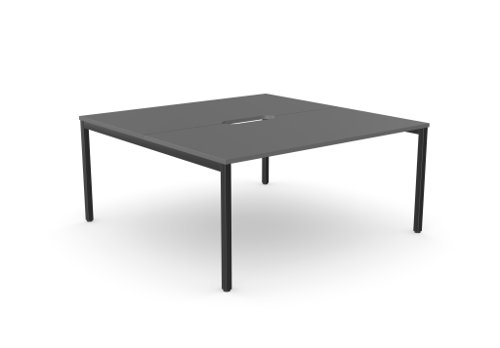 C-sense 1 Person Bench Open Leg Scallop Top 1600 x 800 - Graphite /BLK