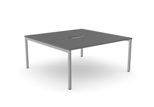 C-sense 1 Person Bench Open Leg Scallop Top 1600 x 800 - Graphite /SLV