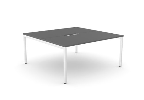 C-sense 1 Person Bench Open Leg Scallop Top 1600 x 800 - Graphite /WHT