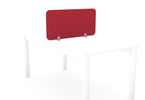 PET Screen - Desk Mounted Straight Top 790w x 400h - Plain - Deep Red Desk Mounted Screens CS/ST/8-4/DR