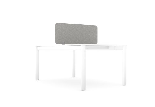 PET Screen - Desk Mounted Straight Top 990w x 400h - Plain - Grey