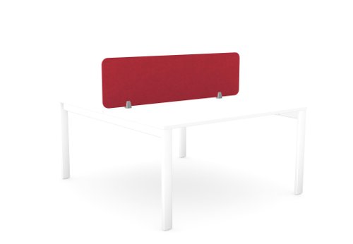 PET Screen - Desk Mounted Straight Top 1390w x 400h - Plain - Deep Red