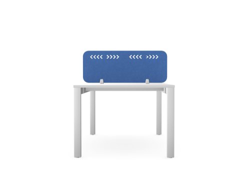 PET Screen - Desk Mounted Straight Top 990w x 400h - Pattern 1 - Blue