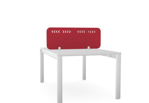 PET Screen - Desk Mounted Straight Top 990w x 400h - Pattern 3 - Deep Red