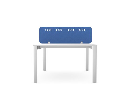 PET Screen - Desk Mounted Straight Top 1190w x 400h - Pattern 1 - Blue Desk Mounted Screens CS/ST/12-4/UX-1/BL