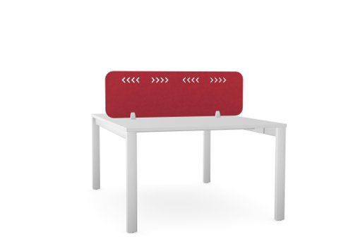PET Screen - Desk Mounted Straight Top 1190w x 400h - Pattern 1 - Deep Red Desk Mounted Screens CS/ST/12-4/UX-1/DR