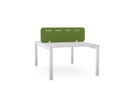 PET Screen - Desk Mounted Straight Top 1190w x 400h - Pattern 1 - Green Citrus