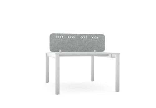 PET Screen - Desk Mounted Straight Top 1190w x 400h - Pattern 1 - Grey