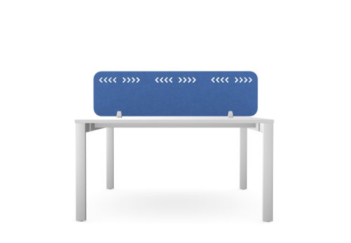 PET Screen - Desk Mounted Straight Top 1390w x 400h - Pattern 1 - Blue