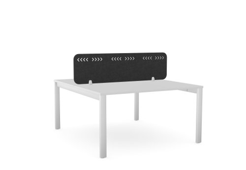 PET Screen - Desk Mounted Straight Top 1390w x 400h - Pattern 1 - Charcoal