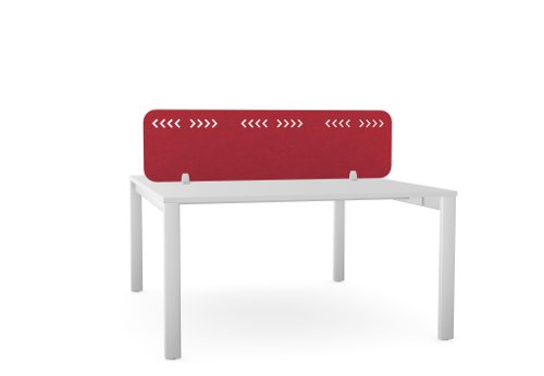 PET Screen - Desk Mounted Straight Top 1390w x 400h - Pattern 1 - Deep Red