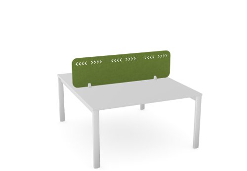 PET Screen - Desk Mounted Straight Top 1390w x 400h - Pattern 1 - Green Citrus Desk Mounted Screens CS/ST/14-4/UX-1/GC