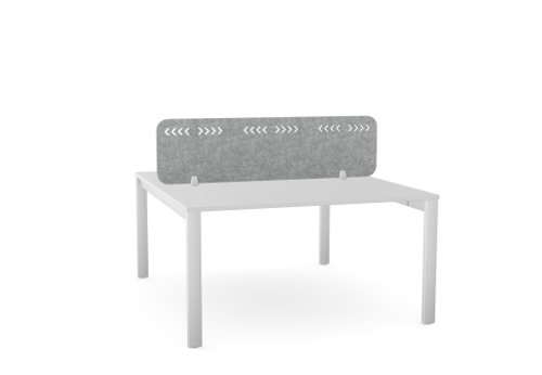 PET Screen - Desk Mounted Straight Top 1390w x 400h - Pattern 1 - Grey