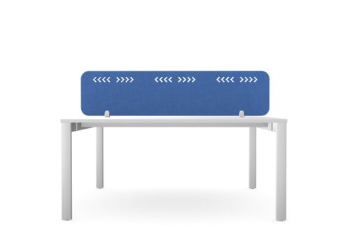PET Screen - Desk Mounted Straight Top 1590w x 400h - Pattern 1 - Blue