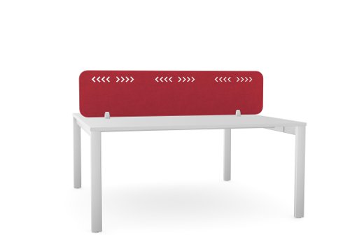 PET Screen - Desk Mounted Straight Top 1590w x 400h - Pattern 1 - Deep Red