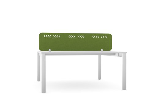 PET Screen - Desk Mounted Straight Top 1590w x 400h - Pattern 1 - Green Citrus