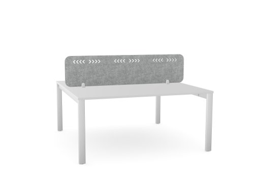 PET Screen - Desk Mounted Straight Top 1590w x 400h - Pattern 1 - Grey
