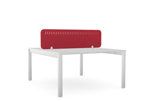 PET Screen - Desk Mounted Straight Top 1390w x 400h - Pattern 2 - Deep Red