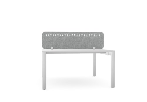 PET Screen - Desk Mounted Straight Top 1390w x 400h - Pattern 2 - Grey