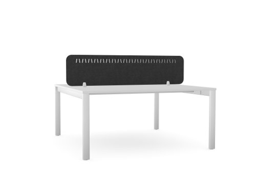PET Screen - Desk Mounted Straight Top 1590w x 400h - Pattern 2 - Charcoal