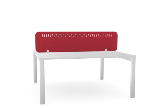 PET Screen - Desk Mounted Straight Top 1590w x 400h - Pattern 2 - Deep Red