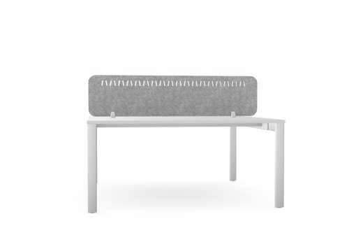 PET Screen - Desk Mounted Straight Top 1590w x 400h - Pattern 2 - Grey
