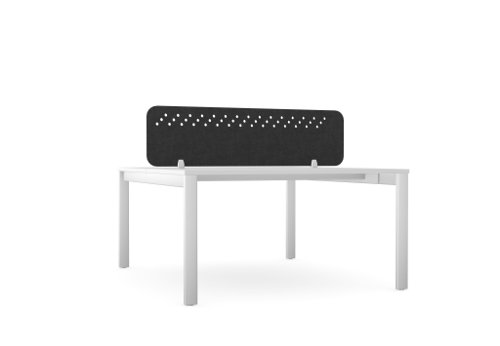 PET Screen - Desk Mounted Straight Top 1390w x 400h - Pattern 3 - Charcoal