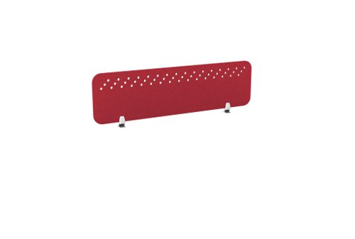PET Screen - Desk Mounted Straight Top 1390w x 400h - Pattern 3 - Deep Red (Brackets Not Included)