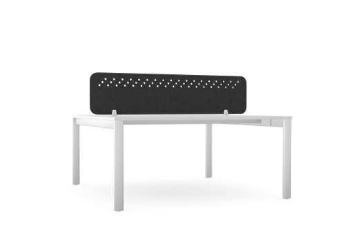 PET Screen - Desk Mounted Straight Top 1590w x 400h - Pattern 3 - Charcoal