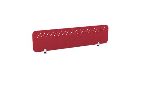 PET Screen - Desk Mounted Straight Top 1590w x 400h - Pattern 3 - Deep Red (Brackets Not Included)