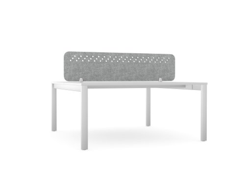PET Screen - Desk Mounted Straight Top 1590w x 400h - Pattern 3 - Grey