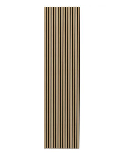 Acoustic Wood Slat (27mmx12mm) on 9mm black felt panel 2400*600*22mm - Oak