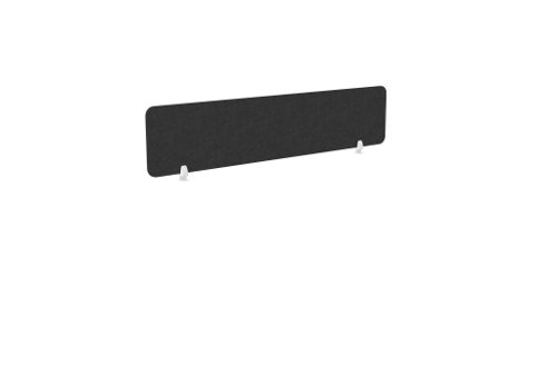 PET Screen - Desk Mounted Straight Top - 2”(dia) corners -  1790w x 400h - Plain - Charcoal (Brackets Not Included)