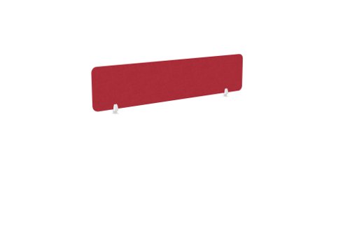 PET Screen - Desk Mounted Straight Top - 2”(dia) corners -  1790w x 400h - Plain - Deep Red (Brackets Not Included)