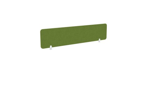 PET Screen - Desk Mounted Straight Top - 2”(dia) corners -  1790w x 400h - Plain - Green Citrus (Brackets Not Included)