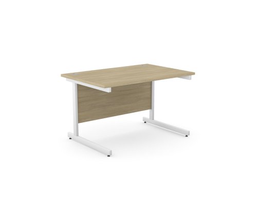 Ashford Metal Leg 1200mm x 800mm Straight Desk - Urban Oak/WHT