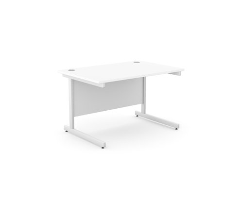 Ashford Metal Leg 1200mm x 800mm Straight Desk - White/WHT