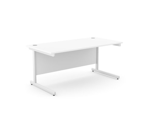 Ashford Metal Leg 1600mm x 800mm Straight Desk - White/WHT