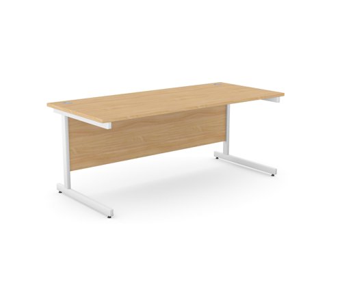 Ashford Metal Leg 1800mm x 800mm Straight Desk - Beech/WHT