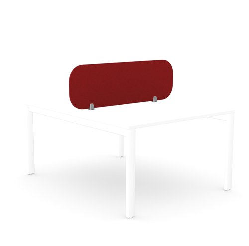 Ciunas Screen - Desk Mounted Straight Top 1200w x 400h with brackets - Brick Red