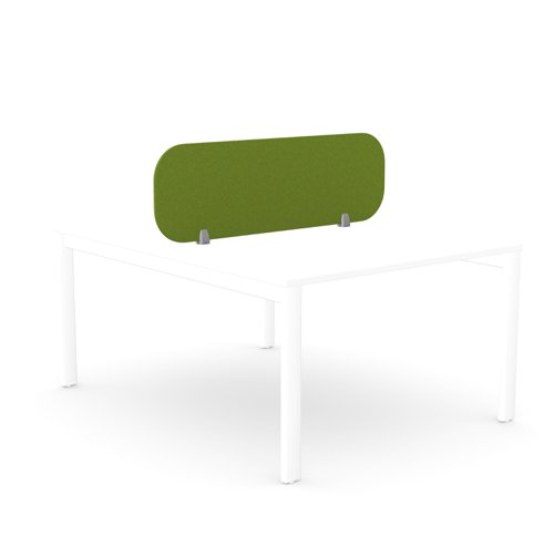 Ciunas Screen - Desk Mounted Straight Top 1200w x 400h with brackets - Moss Green