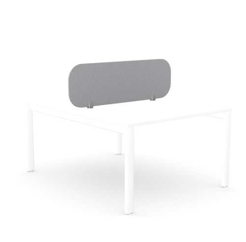 Ciunas Screen - Desk Mounted Straight Top 1200w x 400h with brackets - Silver Grey