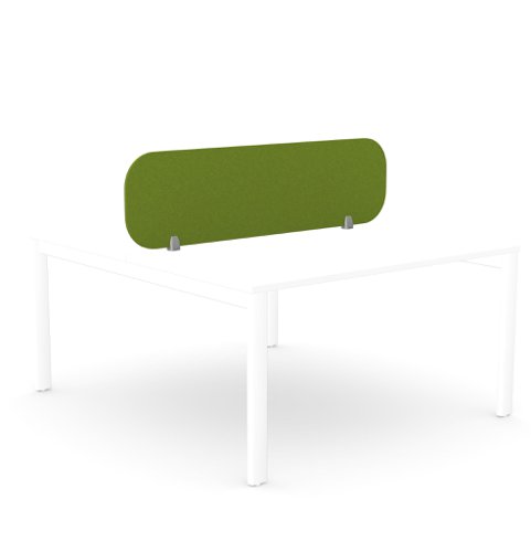 Ciunas Screen - Desk Mounted Straight Top 1400w x 400h with brackets - Moss Green