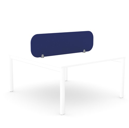 Ciunas Screen - Desk Mounted Straight Top 1400w x 400h with brackets - Royal Blue