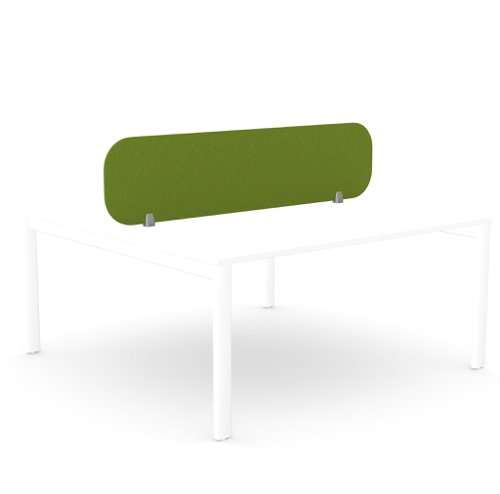 Ciunas Screen - Desk Mounted Straight Top 1600w x 400h with brackets - Moss Green