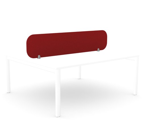 Ciunas Screen - Desk Mounted Straight Top 1800w x 400h with brackets - Brick Red