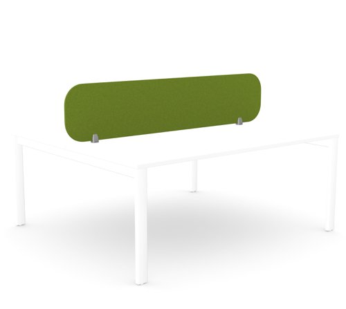 Ciunas Screen - Desk Mounted Straight Top 1800w x 400h with brackets - Moss Green