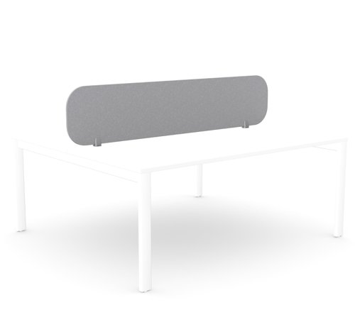 Ciunas Screen - Desk Mounted Straight Top 1800w x 400h with brackets - Silver Grey